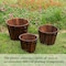Gardenised Rustic Wooden Whiskey Barrel Planter with Durable Medal Handles and Drainage Hole - Large QI003236.L - alternate 7